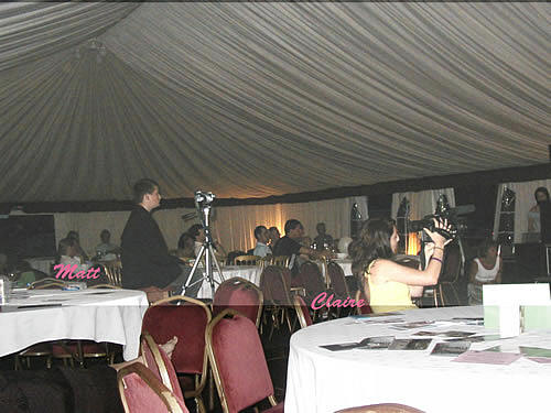 Matty Colquhoun left and Claire Adamson on video
